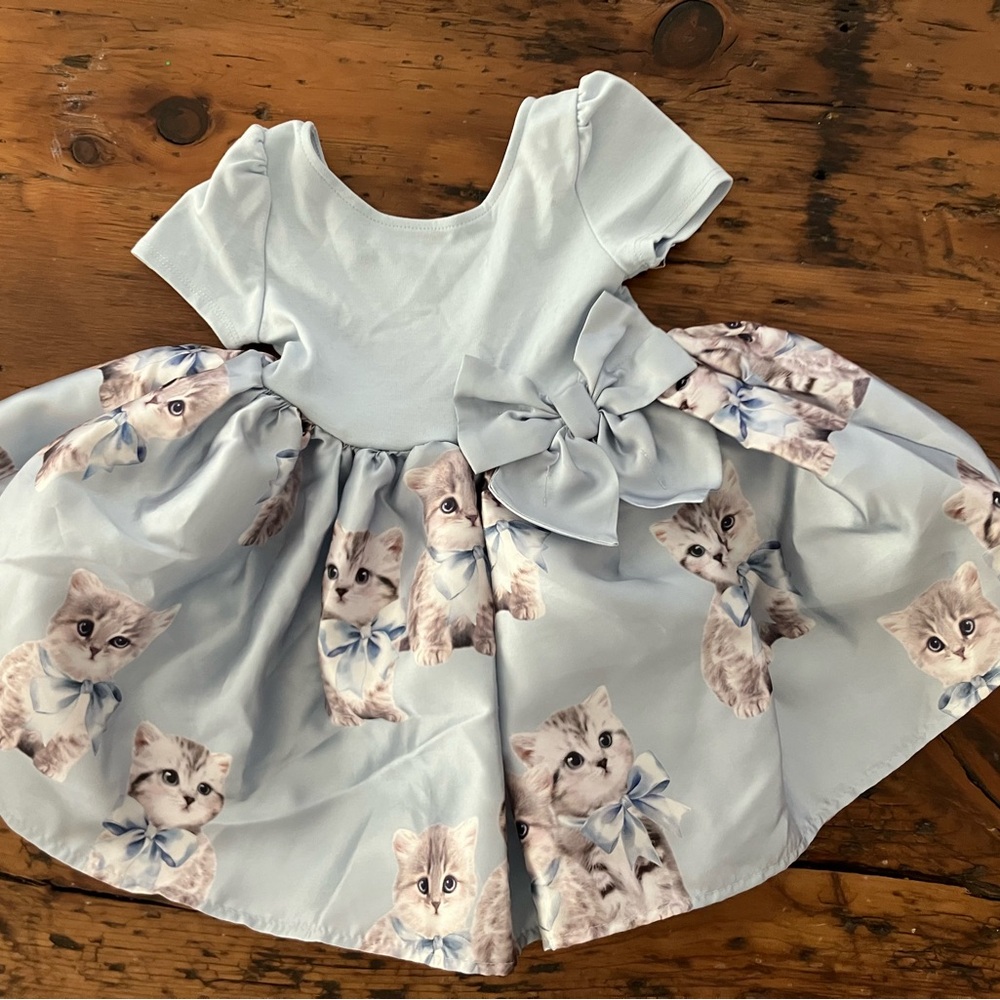 Adorable Toddler Kitten Print Kids Dress H&M